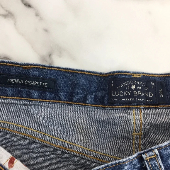 Lucky Brand‎ Sienna Cigarette Jeans Womens 2/26 Medium Distressed Cotton Denim - Picture 9 of 14